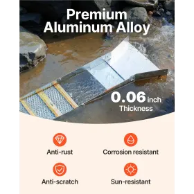 Foldning af aluminiumslegeringsslusekasse, kompakte 50 "Sluice Boxes til guld, letvægtsguldsluseudstyr, bærbare slusebokse"