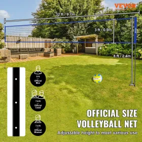 Udendørs bærbart volleyballnetsystem, justerbare