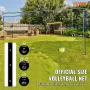 Outdoor Portable Volleyball Net System, Adjustable Height Steel Poles, Professional Volleyball Set with PVC Volleyball, Pump, Ca
