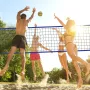 Udendørs bærbart volleyballnetsystem, justerbare