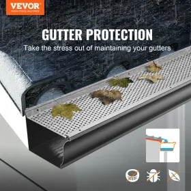 Gutter Guard, 152 mm bredde, aluminiumsbladfilter DIY Gutter