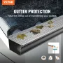 Gutter Guard, 152mm Width, Aluminum Leaf Filter DIY Gutter Cover, 26 PCS 264cm Total Length, 4mm Hole Diameter & 0.5mm Thick Rap