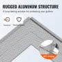 Gutter Guard, 152mm Width, Aluminum Leaf Filter DIY Gutter Cover, 26 PCS 264cm Total Length, 4mm Hole Diameter & 0.5mm Thick Rap