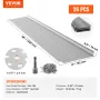 Gutter Guard, 152mm Width, Aluminum Leaf Filter DIY Gutter Cover, 26 PCS 264cm Total Length, 4mm Hole Diameter & 0.5mm Thick Rap