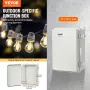 Outdoor Electrical Junction Box, 430 x 330 x 180 mm, ABS Plastic Electrical Enclosure Box with Hinged Cover Stainless Steel Latc