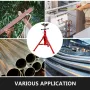 Pipe Jack Stand With 2-Ball Transfer V-Head and Folding Legs 1134 kg Adjustable Height 71.1 cm to 130.8 cm 1107A-type