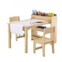 Kids Art Table and 2 Chairs Toddler Craft and Play Table with A Cabinet