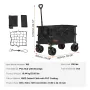 Collapsible Folding Wagon, 113 L Beach Wagon Cart with All-Terrain Wheels, Heavy Duty Folding Wagon Cart Max 250 lbs with Drink 