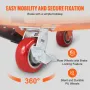Hydraulic Lift Table Cart, 1100lbs Capacity 35.4" Lifting Height, Manual Single Scissor Lift Table with 4 Wheels and Non-slip Pa