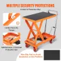 Hydraulic Lift Table Cart, 1100lbs Capacity 35.4" Lifting Height, Manual Single Scissor Lift Table with 4 Wheels and Non-slip Pa