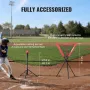 7x7 ft Baseball Softball Practice Net, Portable Baseball Training Net for Hitting Catching Pitching, Backstop Baseball Equipment