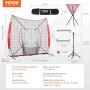 7x7 ft Baseball Softball Practice Net, Portable Baseball Training Net for Hitting Catching Pitching, Backstop Baseball Equipment
