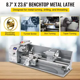 Mini Metal Lathe 750W Variable Speed Metal Lathe 50 to 3000Rpm Milling Precision Lathe 220 x 600mm for Metal Metal Lathe for