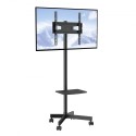 Mobile TV Stand, Mobile TV Cart for 23 to 60 inch TVs, Height Adjustable Portable TV Stand with Wheels, with A Tray for