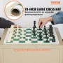 Tournament Chess Set, 20 Inch Roll-Up Beginner Chess Board, Foldable Silicone Chess Game with Plastic Weighted Chess Pieces & St