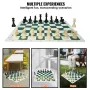 Tournament Chess Set, 20 Inch Roll-Up Beginner Chess Board, Foldable Silicone Chess Game with Plastic Weighted Chess Pieces & St