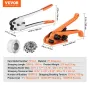 Banding Strapping Kit with Strapping Tensioner Tool, Banding Sealer Tool, 1000 m Length PP Band, 1000 Metal Seals, Pallet Packag