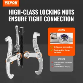 Gear Puller Set, 3" 4" 6" 8" Puller Kit, 3 Jaw Gear Bearing Flywheel Pulley Removal Tool, 2 or 3 Reversible Jaws Wheel Puller,