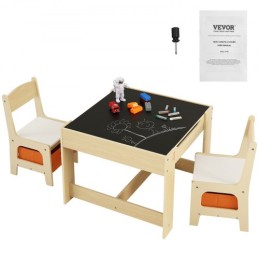 Kids Table and Chair Set, Wooden Activity Table with Storage Space and Boxes, Kids Play Table for Toddlers Art, Craft, Reading,