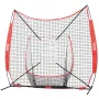 7x7 ft Baseball Softball Practice Net, Portable Baseball Training Net for Hitting Catching Pitching, Backstop Equipment with Bow