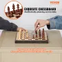Magnetic Wooden Chess Set, 12 Inch Chess Game Set, 2 Extra Queens Beginner Chess Set, Folding Chess Board Games with Chess Piece