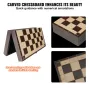 Magnetic Wooden Chess Set, 12 Inch Chess Game Set, 2 Extra Queens Beginner Chess Set, Folding Chess Board Games with Chess Piece