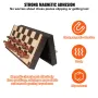 Magnetic Wooden Chess Set, 12 Inch Chess Game Set, 2 Extra Queens Beginner Chess Set, Folding Chess Board Games with Chess Piece