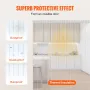 Strip Curtain, 100' Length x 12" Width x 0.12" Thickness, Clear Ribbed PVC Curtain Strip Door Bulk Roll, Plastic Door Strips