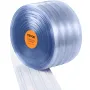 Strip Curtain, 100' Length x 12" Width x 0.12" Thickness, Clear Ribbed PVC Curtain Strip Door Bulk Roll, Plastic Door Strips