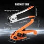Banding Strapping Kit with Strapping Tensioner Tool, Banding Sealer Tool, 100 m Length PP Band, 100 Metal Seals, Pallet Packagin