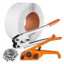 Banding Strapping Kit with Strapping Tensioner Tool, Banding Sealer Tool, 100 m Length PP Band, 100 Metal Seals, Pallet Packagin