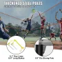 4-Way Volleyball Net, Adjustable Height Badminton Net Set for Backyard Beach Lawn, Outdoor Portable Volleyball Net with Carrying