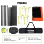 4-Way Volleyball Net, Adjustable Height Badminton Net Set for Backyard Beach Lawn, Outdoor Portable Volleyball Net with Carrying