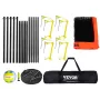 4-Way Volleyball Net, Adjustable Height Badminton Net Set for Backyard Beach Lawn, Outdoor Portable Volleyball Net with Carrying