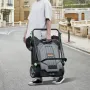 Walk-behind Hand Push Floor Sweeper, 65 cm Sweeping Width Floor Sweeper Manual Non-Electric, 18.9-Liter Waste Container, Angle &