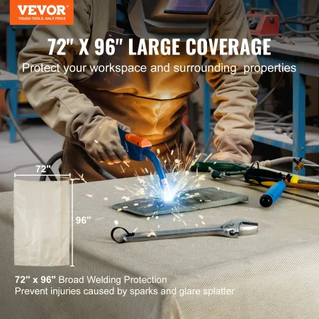 182.9 cm x 243.8 cm Welding Blankets Heat Treated Fiberglass Welding Mat Cover 2 Pack