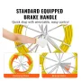Fish Tape Fiberglass, 200 m, 6.35 mm, Duct Rodder Fishtape Wire Puller, Cable Running Rod with Steel Reel Stand, 3 Pulling Heads