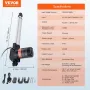 24V lineær aktuatorsæt 10 tommer 0,98 "/s 220 lbs/1000N med