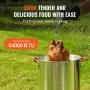 Turkey Deep Fryer, 30-qt Turkey Fryer Boiler Steamer Cooker Set, Outdoor Aluminum Seafood Frying Pot, 54,000 BTU Burner Propane 