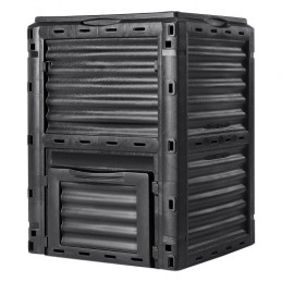 Garden kompostbin 80 gal, BPA -fri komposter, udendørs kompostering af stor kapacitet med øverste låg og bunddør, let