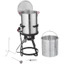 Turkey Deep Fryer, 30-qt Turkey Fryer Boiler Steamer Cooker Set, Outdoor Aluminum Seafood Frying Pot, 54,000 BTU Burner Propane 