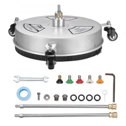 15 "Trykskive Surface Cleaner m/ hjul, Rustfrit stål betonrenser 4000 max psi, 1/4" Quick-Connect Connector W/