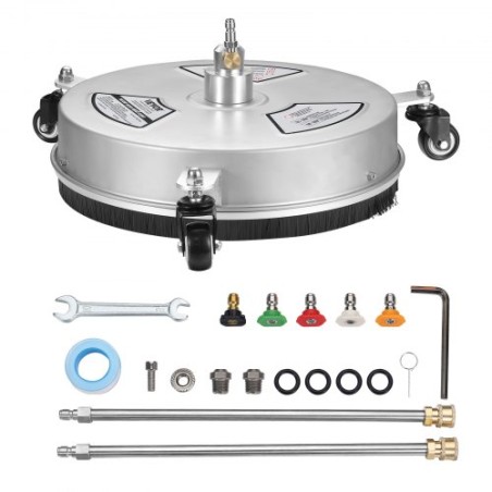 15" Pressure Washer Surface Cleaner w/ Wheels, Stainless Steel Concrete Cleaner 4000 Max PSI , 1/4" Quick-Connect Connector w/