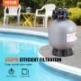 Sand Filter, 22-inch, Up to 55 GPM Flow Rate, Above Inground Swimming Pool Sand Filter System with 7-Way Multi-Port Valve, Filte