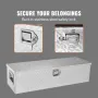 Heavy Duty Aluminum Truck Bed Tool Box, Diamond Plate Tool Box with Side Handle and Lock Keys, Storage Tool Box Chest Box Organi