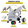 Commercial Meat Slicer, 320W Electric Deli Food Slicer, 12