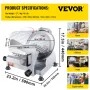 Commercial Meat Slicer, 320W Electric Deli Food Slicer, 12
