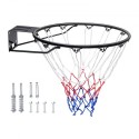 Basketball Rim, Wall Door Mounted Basketball Hoop, Heavy Duty Q235 Basketball Flex Rim Goal Replacement with Net and Double