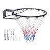 Basketball Rim, Wall Door Mounted Basketball Hoop, Heavy Duty Q235 Basketball Flex Rim Goal Replacement with Net and Double