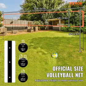 Udendørs bærbart volleyballnetsystem, justerbare højde